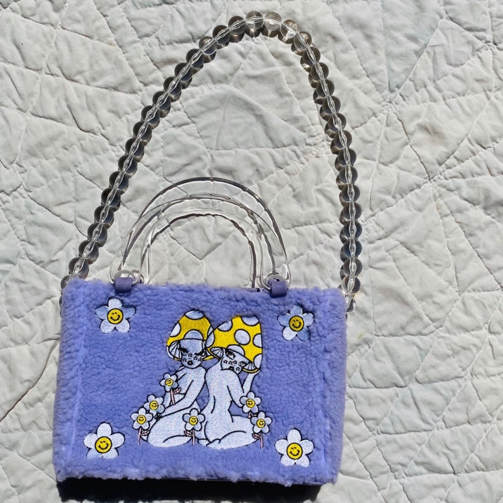 Valfre Twin Truffle Lavender Sherpa Purse